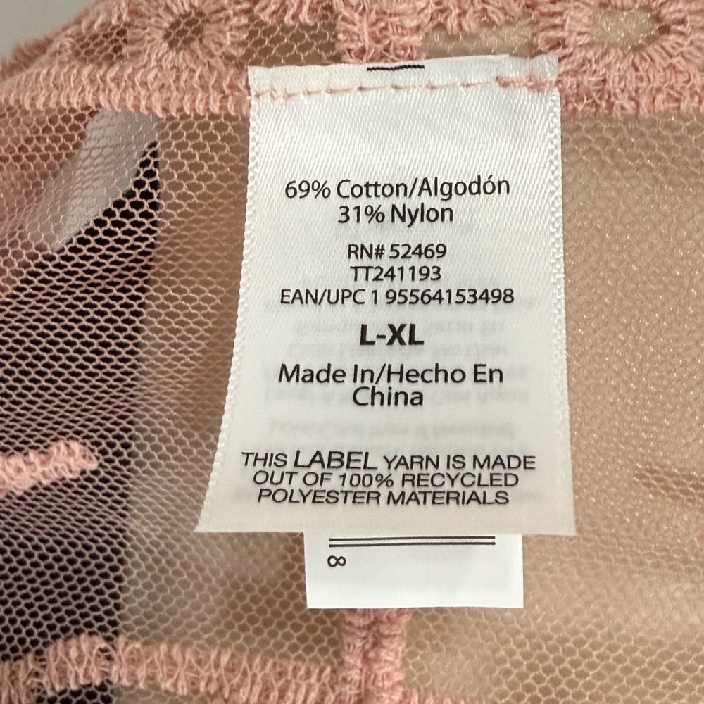 Sexy Sheer Lace Crochet Cover-Up Rose Pink, No Closure Size L/XL - Picture 7 of 8